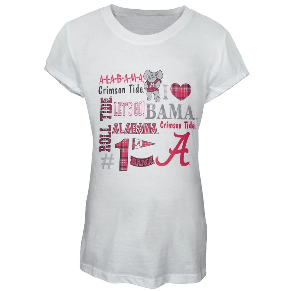 Alabama Crimson Tide - Foil Logo Cheer Girls Juvy T-Shirt sold by Old Glory