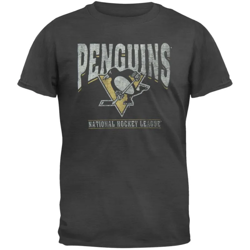 Pittsburgh Penguins - Logo Scrum Premium Grey T-Shirt sold by Old Glory