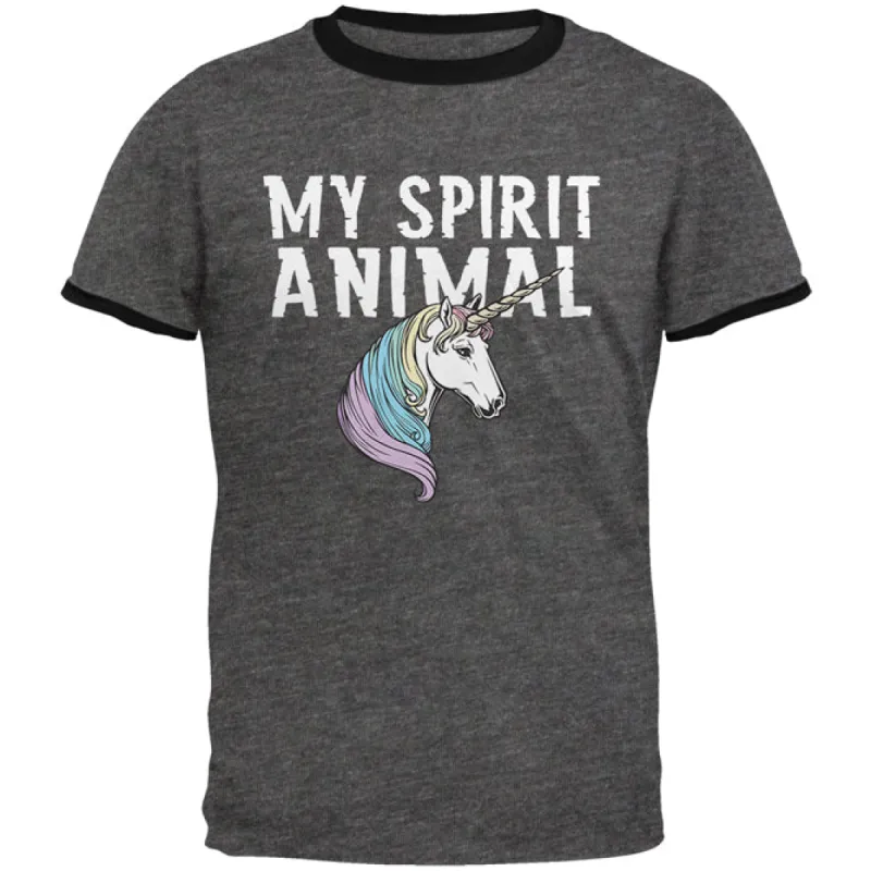 My Spirit Animal Unicorn Mens Ringer T Shirt sold by Old Glory