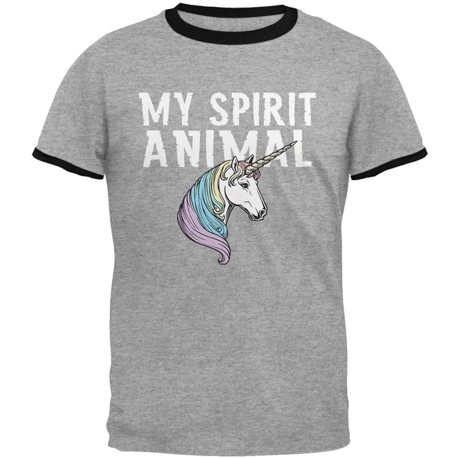 My Spirit Animal Unicorn Mens Ringer T Shirt sold by Old Glory product image thumbnail 2