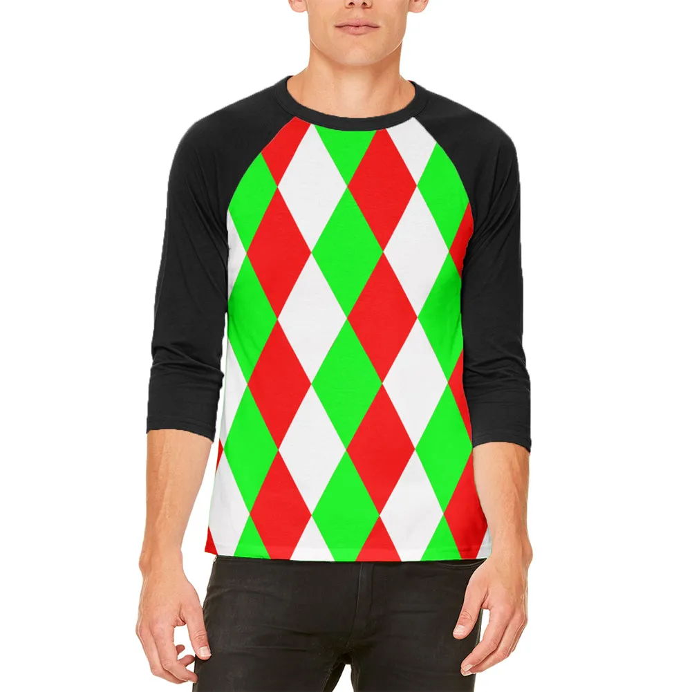Christmas Jester Harlequin Costume Mens Raglan T Shirt sold by Old Glory