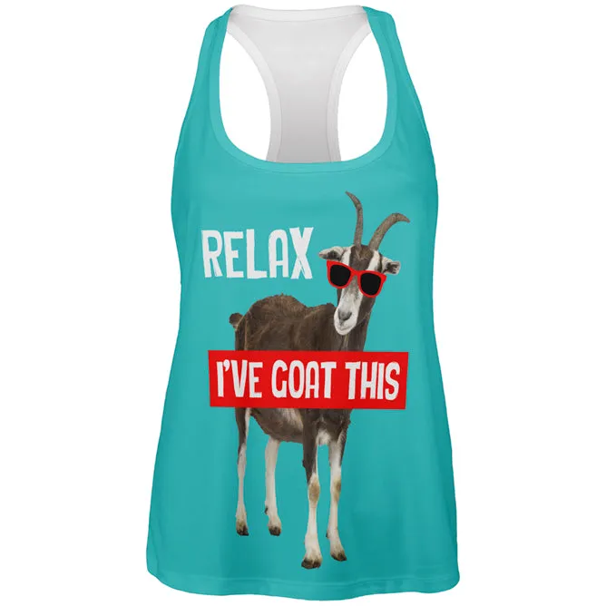Relax I've Goat Got This All Over Womens Work Out Tank Top sold by Old Glory product image thumbnail 2