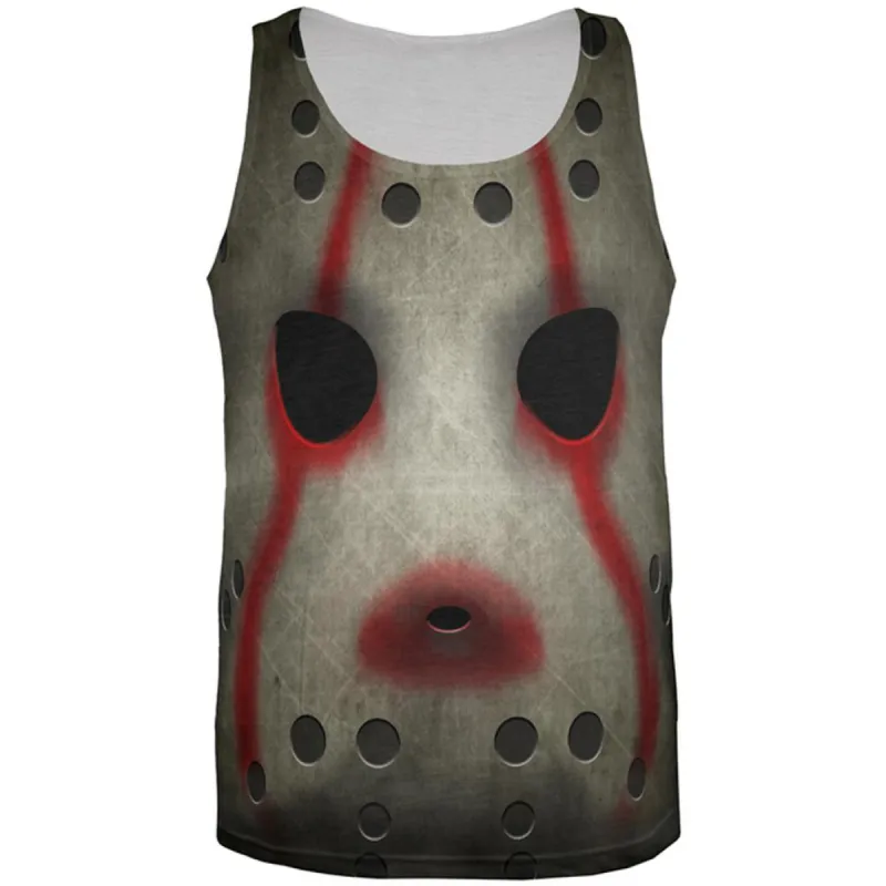 Halloween Horror Movie Hockey Mask Costume All Over Mens Tank Top sold by Old Glory