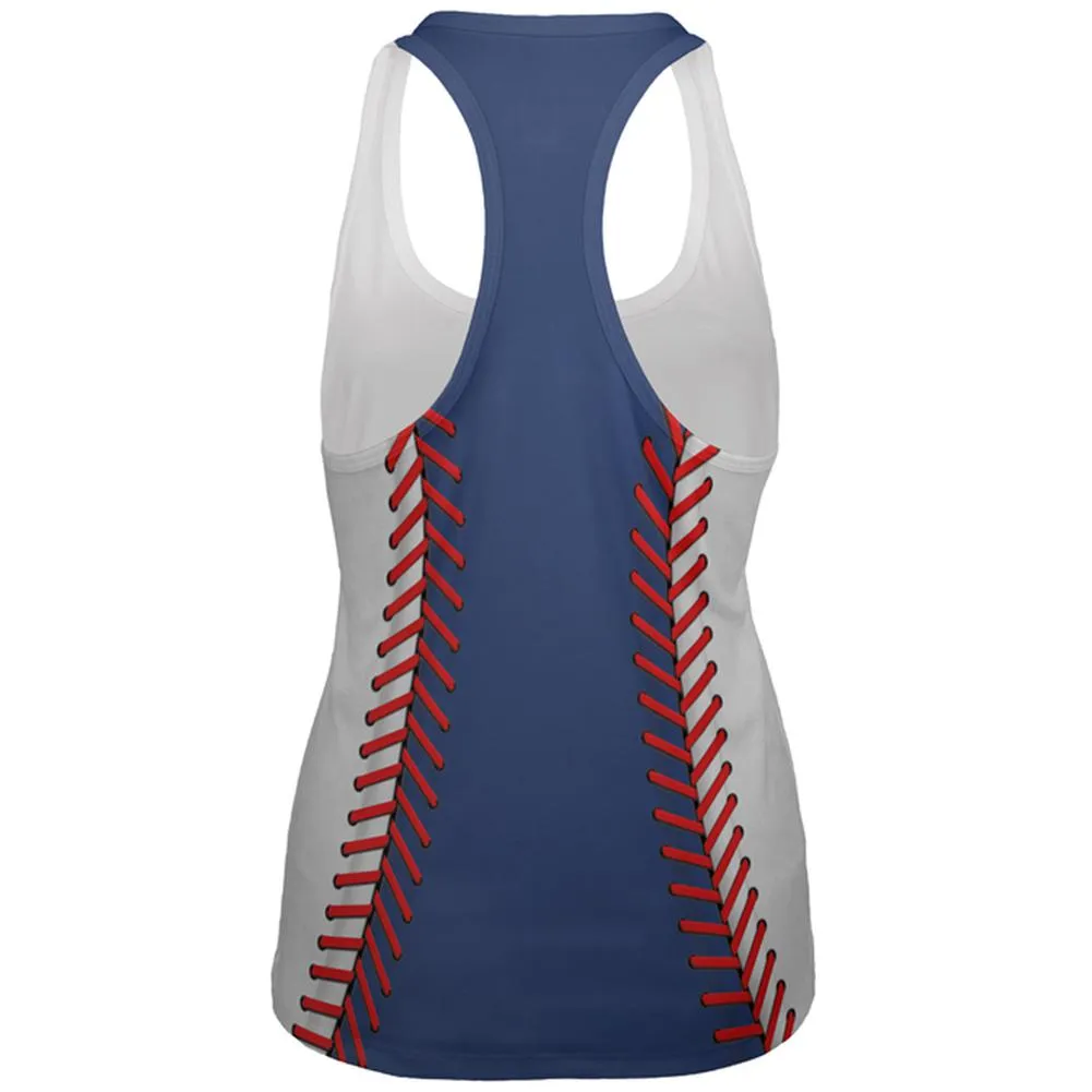 Baseball League Blue and White All Over Womens Work Out Tank Top sold by Old Glory product image thumbnail 2