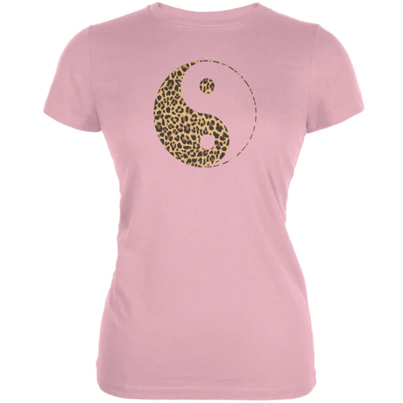 Cheetah Print Yin Yang Bright Yellow Juniors Soft T-Shirt sold by Old Glory