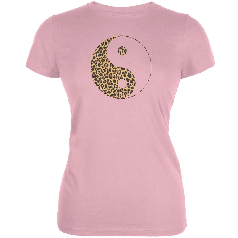 Cheetah Print Yin Yang Bright Yellow Juniors Soft T-Shirt sold by Old Glory