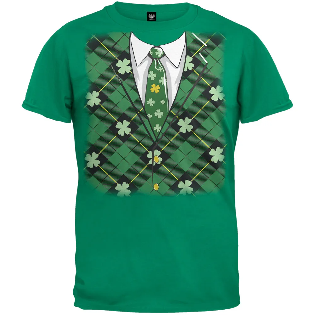 St. Patricks Day - Irish Leprechaun Costume Green Adult T-Shirt sold by Old Glory