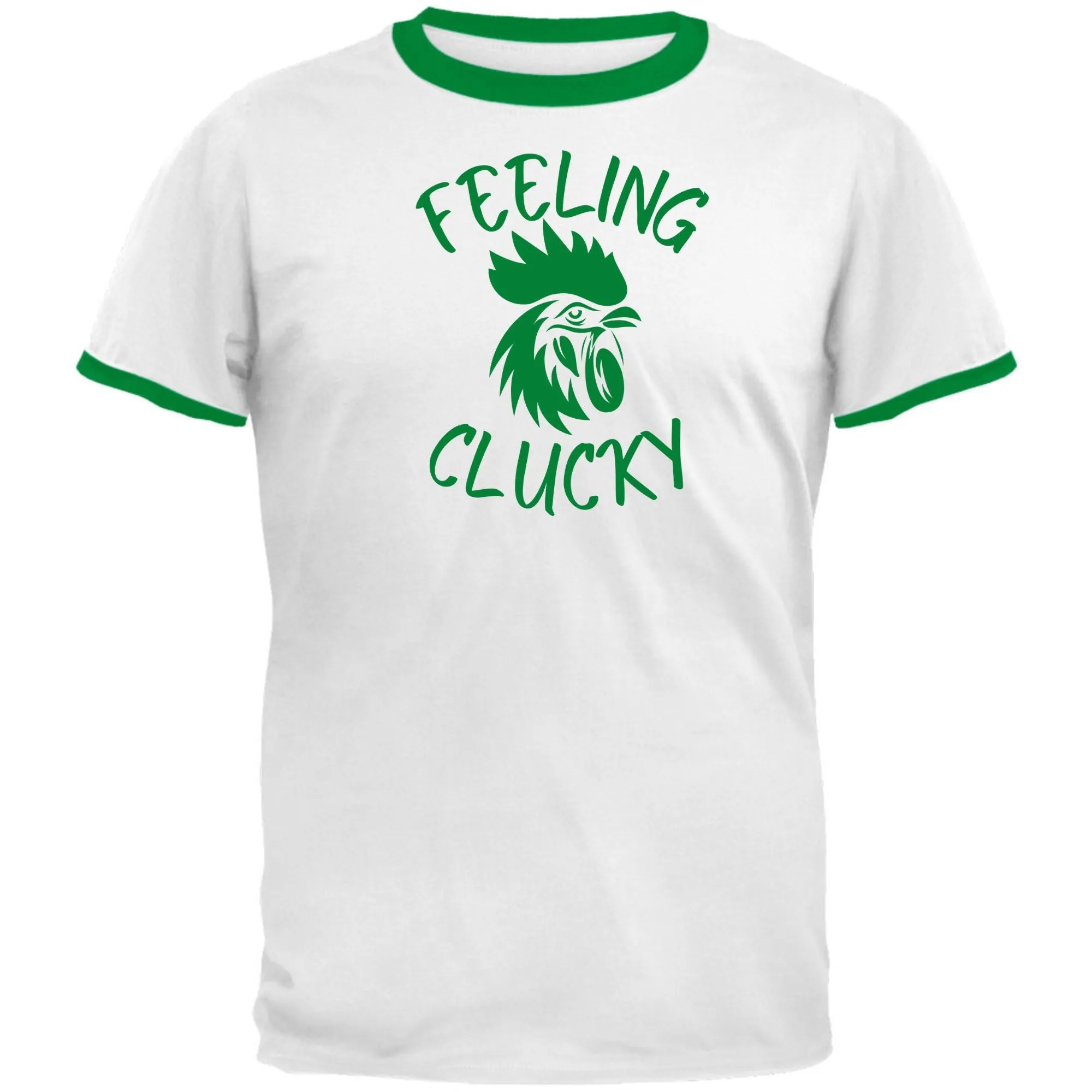 St Patricks Day Feeling Clucky Mens Ringer T Shirt sold by Old Glory product image thumbnail 2