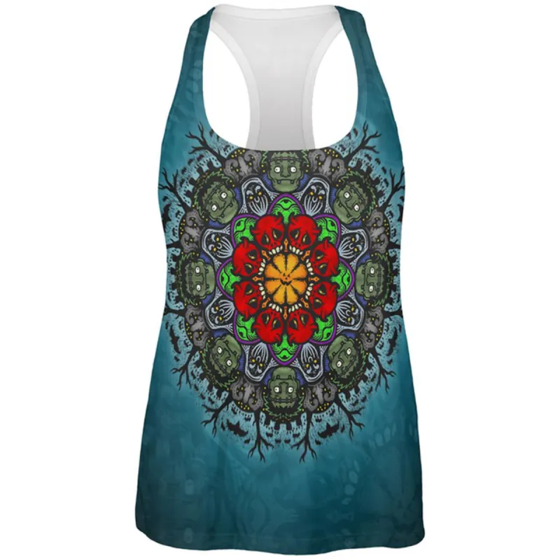 Halloween Classic Movie Monster Mandala All Over Womens Work Out Tank Top sold by Old Glory