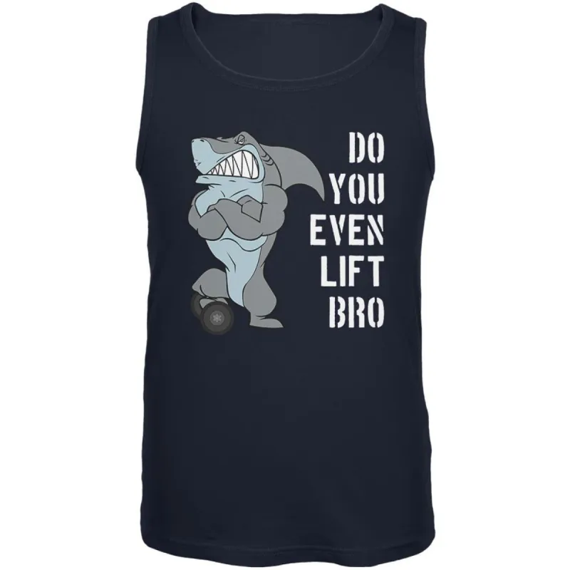 Muscular Shark Do You Even Lift Bro Workout Gym Rat Mens Tank Top sold by Old Glory