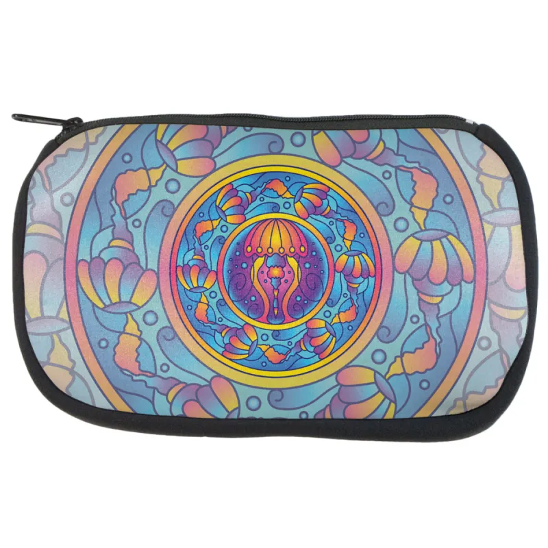 Mandala Trippy Stained Glass Jellyfish Makeup Bag sold by Old Glory