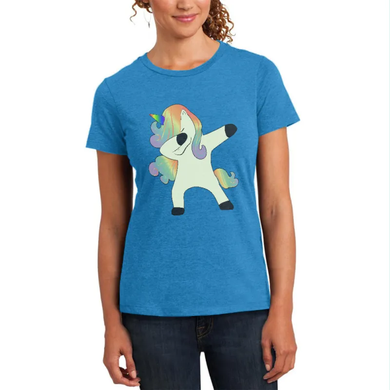 Dabbing Unicorn Womens Soft Heather T Shirt sold by Old Glory