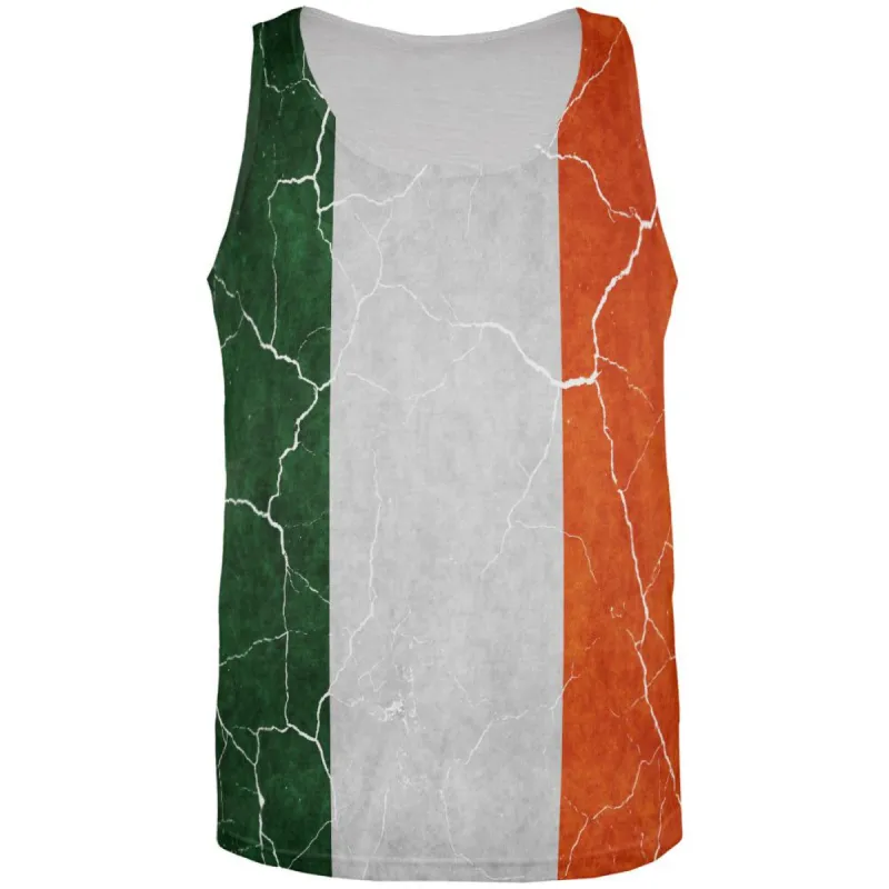 Distressed Irish Flag All Over Mens Tank Top sold by Old Glory