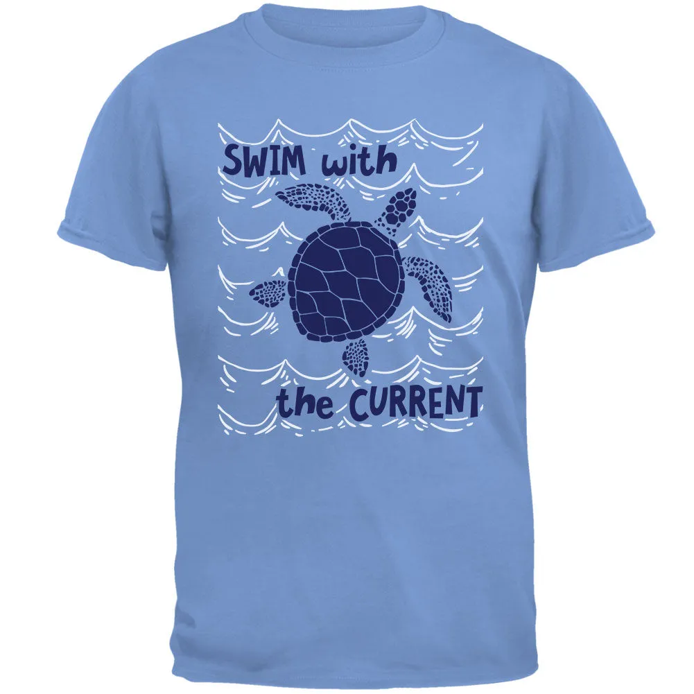 Sea Turtle Swim with the Current Mens T Shirt sold by Old Glory