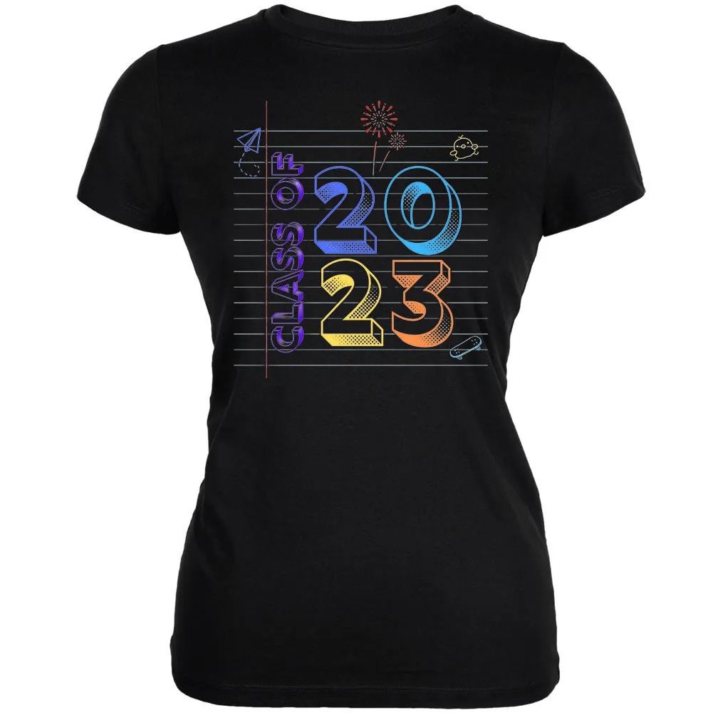 Class of 2023 Graduation Notebook Doodle Juniors T Shirt sold by Old Glory product image thumbnail 3