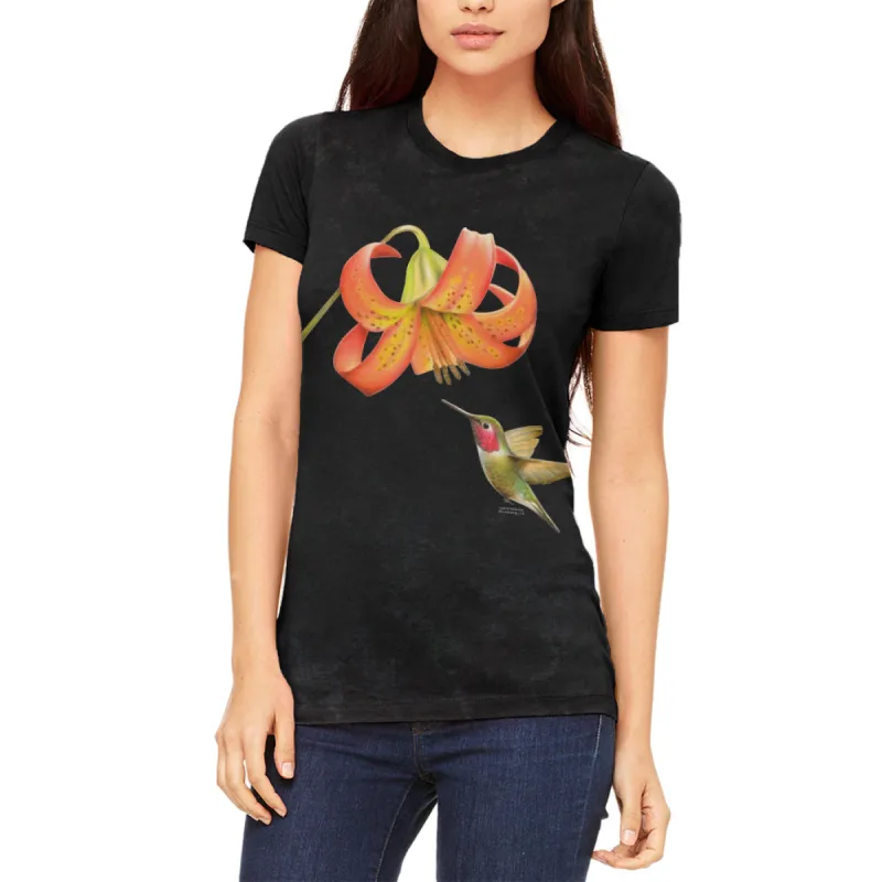 Humming Bird in Spring Juniors Soft T Shirt made by Old Glory