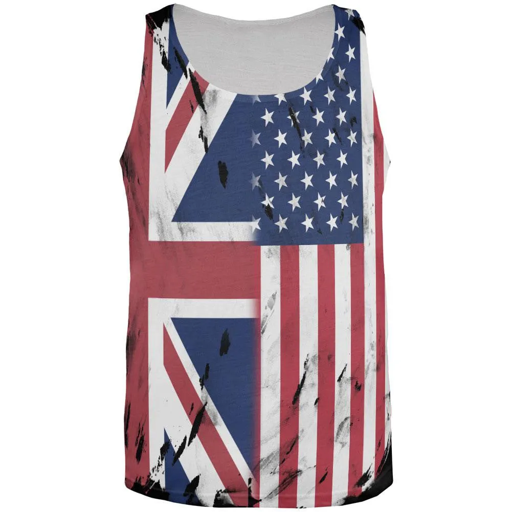 British UK American USA Flag All Over Mens Tank Top sold by Old Glory