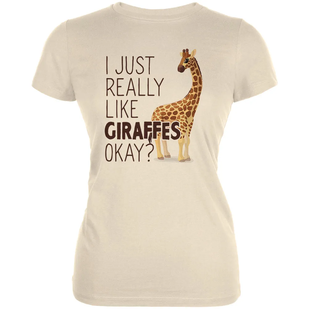 I Just Really Like Giraffes Ok Juniors Soft T Shirt sold by Old Glory product image thumbnail 2