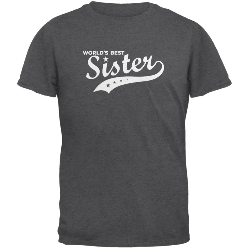 World's Best Sister Dark Heather Adult T-Shirt sold by Old Glory