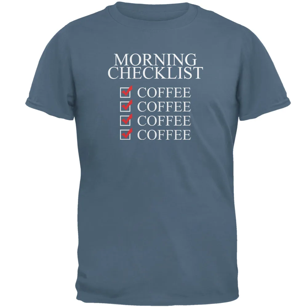 Morning Checklist Coffee Funny Mens T Shirt sold by Old Glory product image thumbnail 2