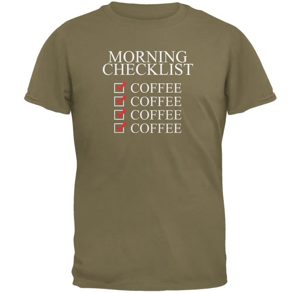 Morning Checklist Coffee Funny Mens T Shirt sold by Old Glory product image thumbnail 3