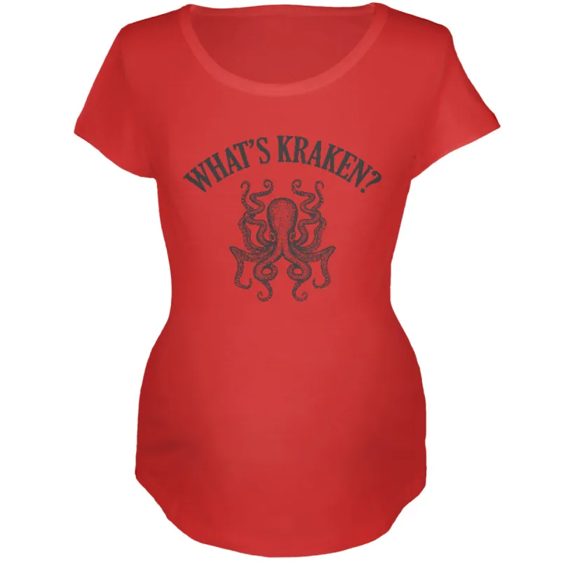 What's Kraken Cracking Funny Pun Maternity Soft T Shirt sold by Old Glory