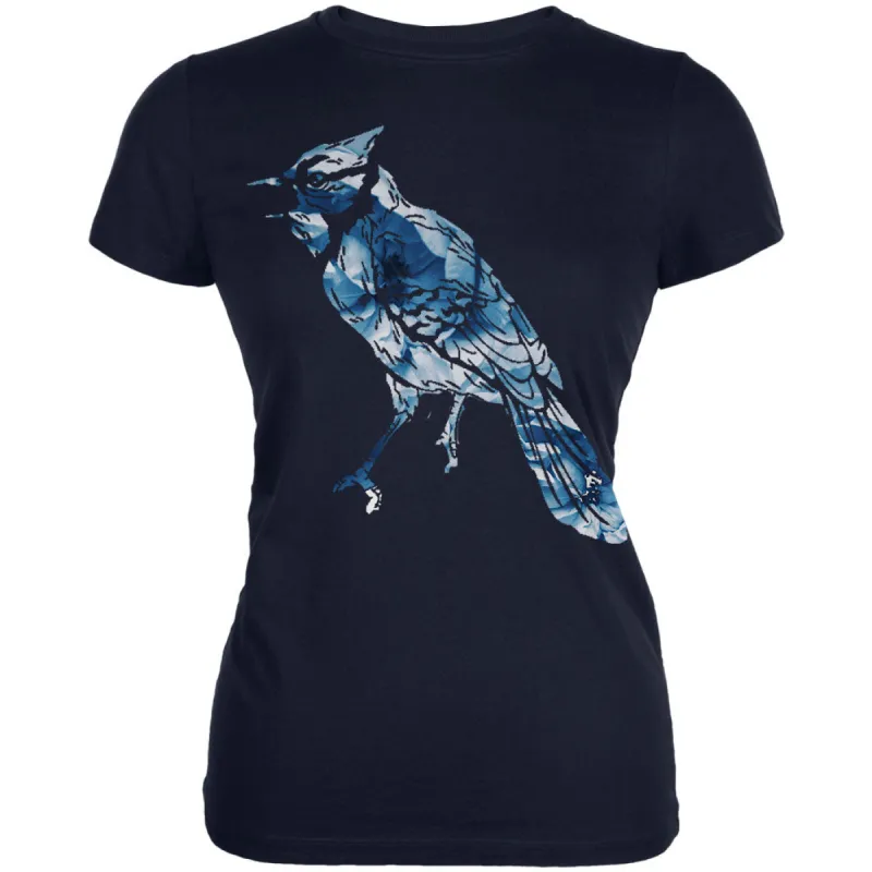 Spring Flowers Blue Jay Bird Juniors Soft T Shirt sold by Old Glory