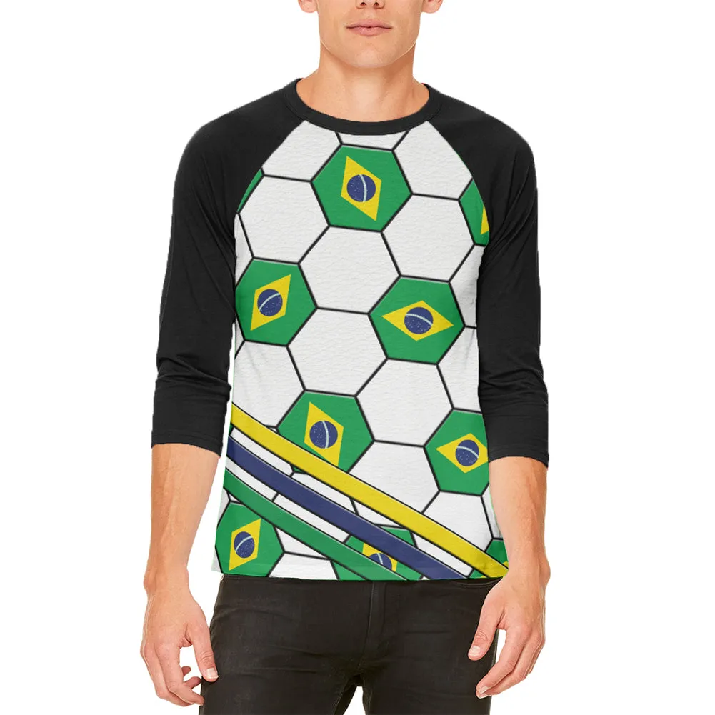 World Cup Brazil Soccer Ball Mens Raglan T Shirt sold by Old Glory