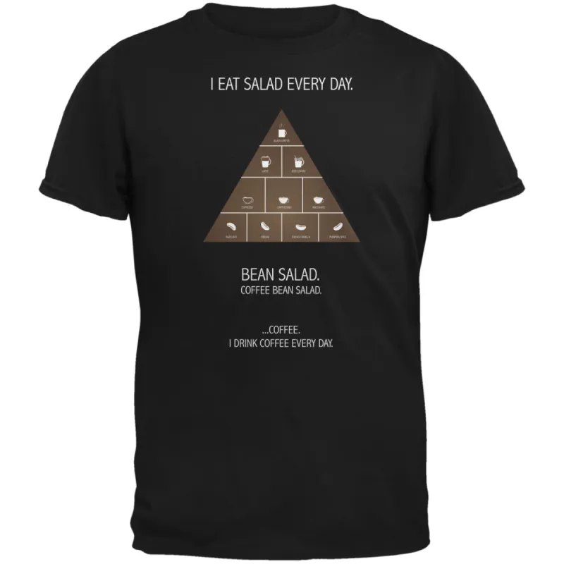 Coffee Quote Pyramid Funny Black Adult T-Shirt made by Old Glory