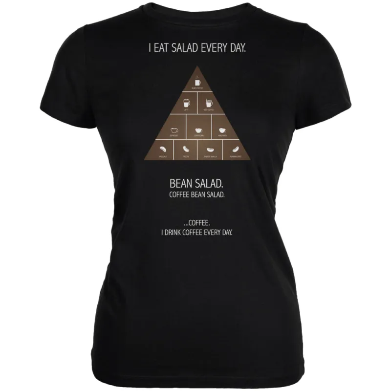 Coffee Quote Pyramid Funny Black Juniors Soft T-Shirt sold by Old Glory