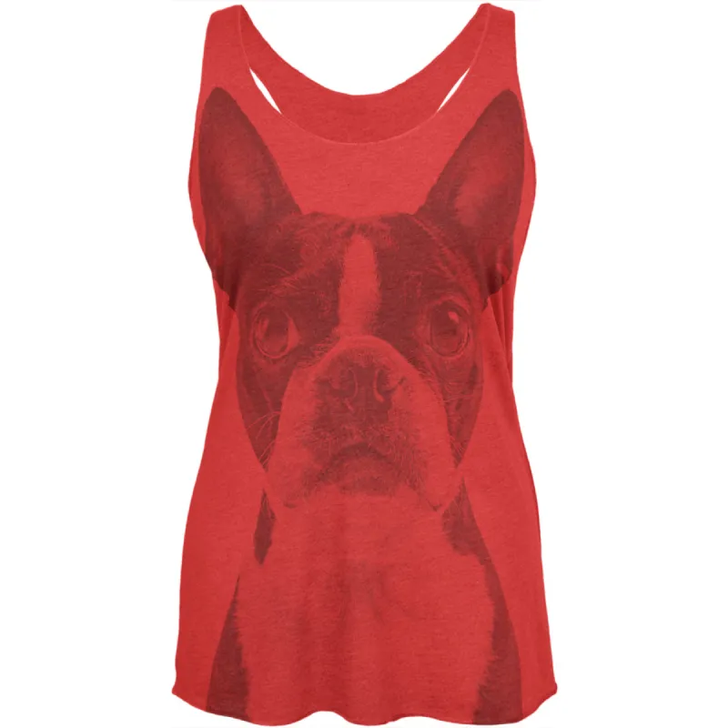 Boston Terrier Vintage Womens Soft Racerback Tank Top sold by Old Glory