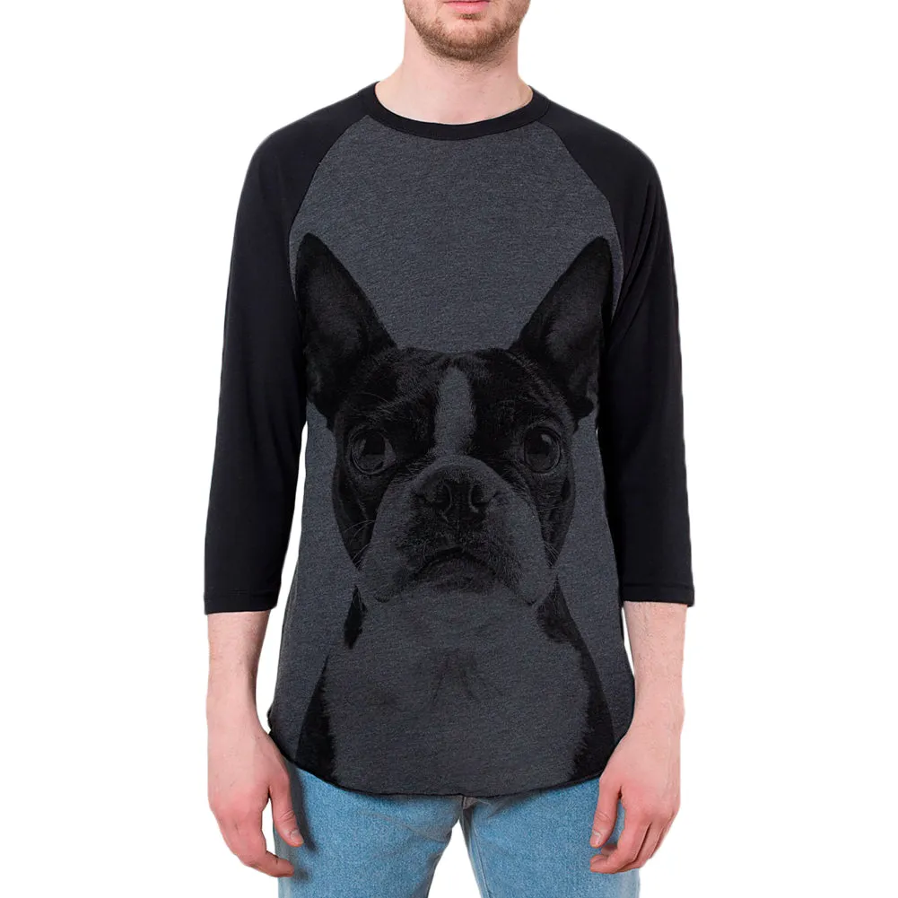 Boston Terrier Vintage Mens Raglan T Shirt sold by Old Glory