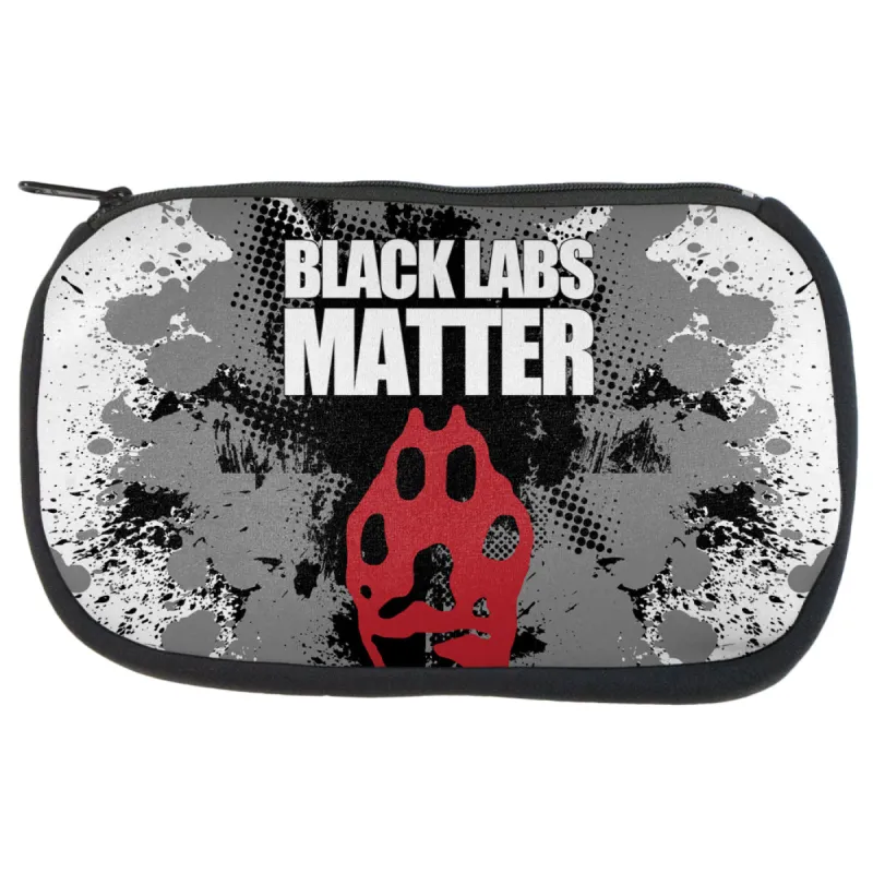 Black Labs Matter Funny Splatter Makeup Bag sold by Old Glory