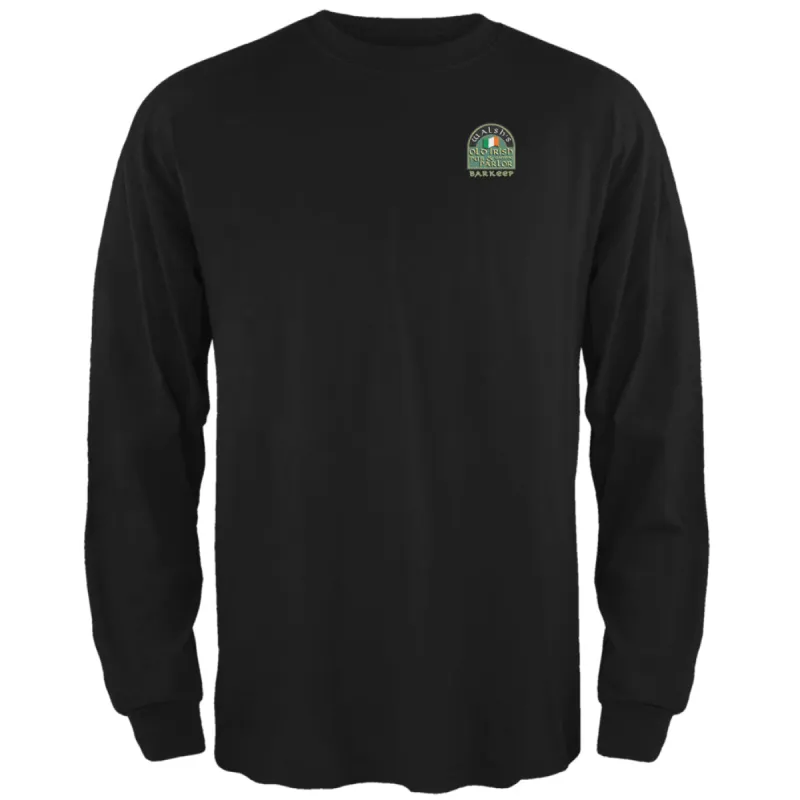 St. Patricks Day - Walsh's Irish Pub Slainte Barkeep Black Long Sleeve T-Shirt sold by Old Glory