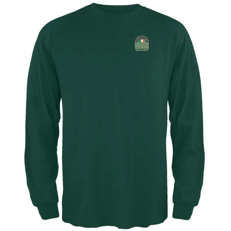 St. Patricks Day - O'Reilly's Irish Pub Barkeep Forest Adult Long Sleeve T-Shirt sold by Old Glory