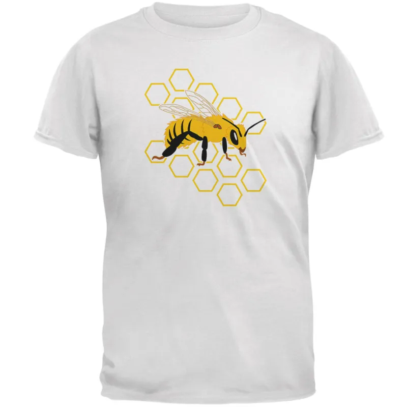 Honey Bee Honeycomb Outline Mens T Shirt sold by Old Glory