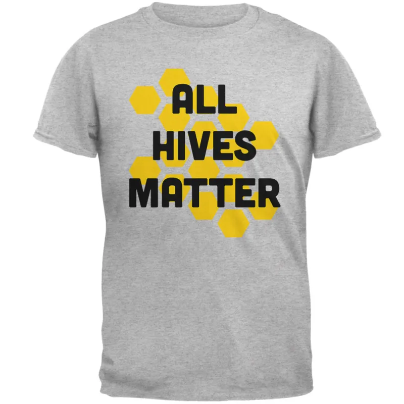 Honey Bee All Hives Matter Honeycomb Mens Soft T Shirt sold by Old Glory