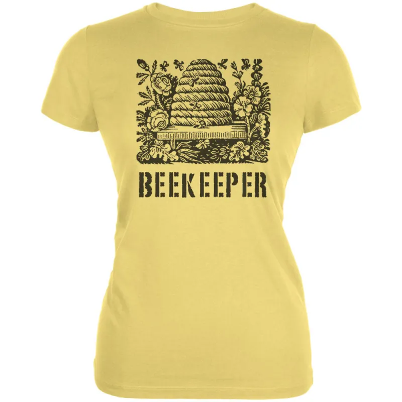 Vintage Bee Beekeeper Hive Juniors Soft T Shirt sold by Old Glory