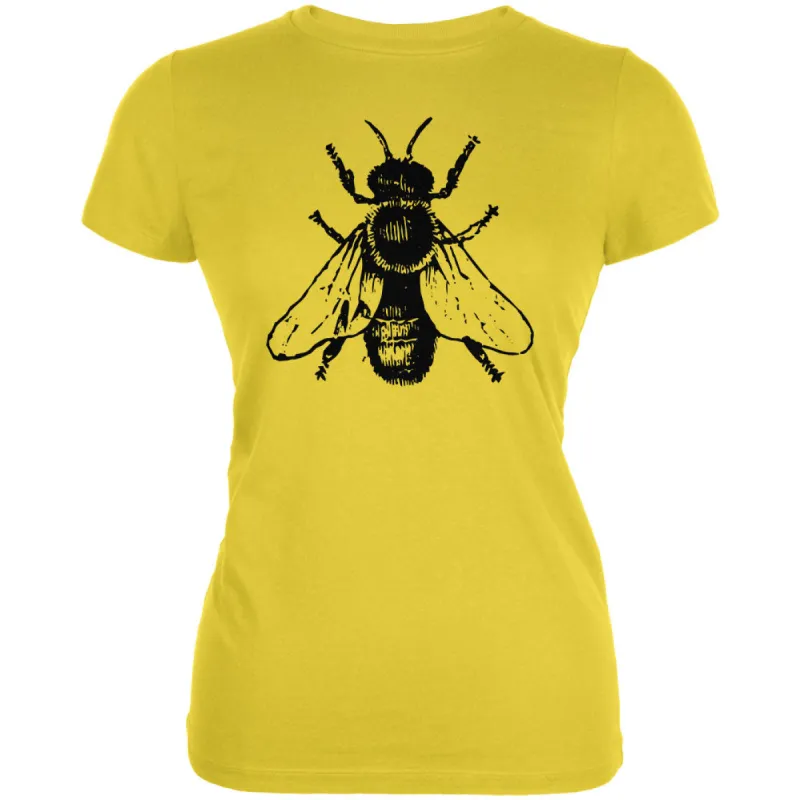 Honey Bee Bees Woodcut Juniors Soft T Shirt sold by Old Glory