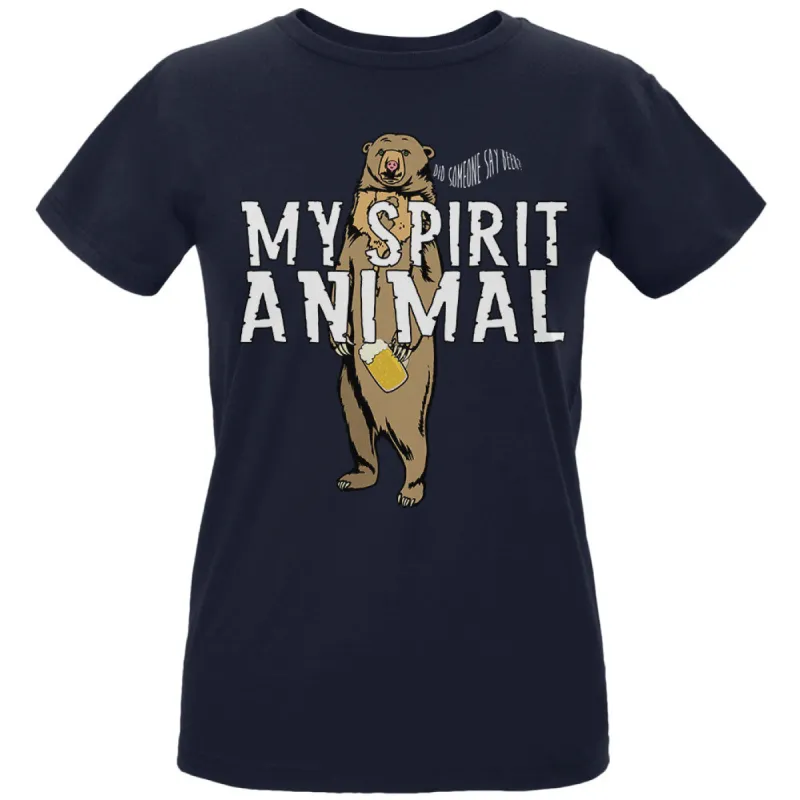 My Spirit Animal Bear Beer Funny Womens Organic T Shirt sold by Old Glory