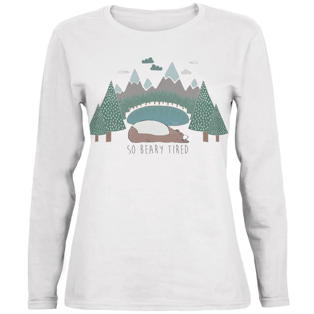 Autumn So Beary Very Tired Bear Pun Ladies' Relaxed Jersey Long-Sleeve Tee sold by Old Glory