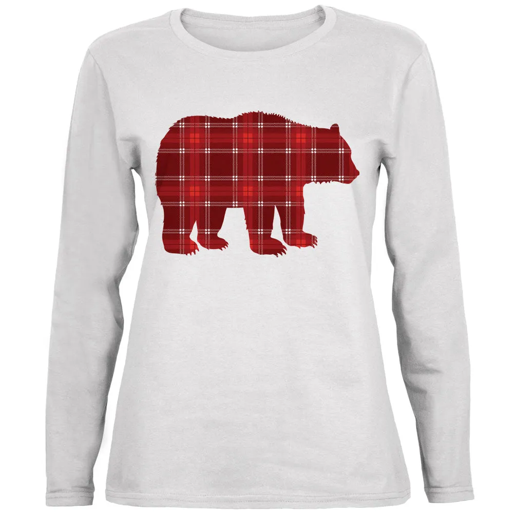 Autumn Plaid Bear Ladies' Relaxed Jersey Long-Sleeve Tee sold by Old Glory