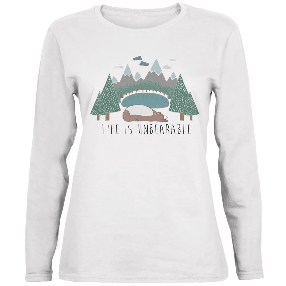 Autumn Life is Unbearable Bear Pun Ladies' Relaxed Jersey Long-Sleeve Tee sold by Old Glory