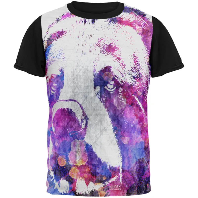 Spirit Bear Splatter All Over Mens Black Back T Shirt sold by Old Glory