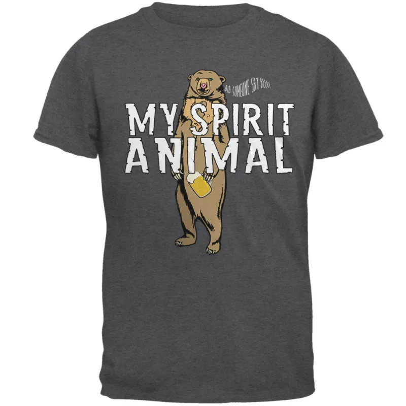 My Spirit Animal Bear Beer Funny Mens T Shirt sold by Old Glory
