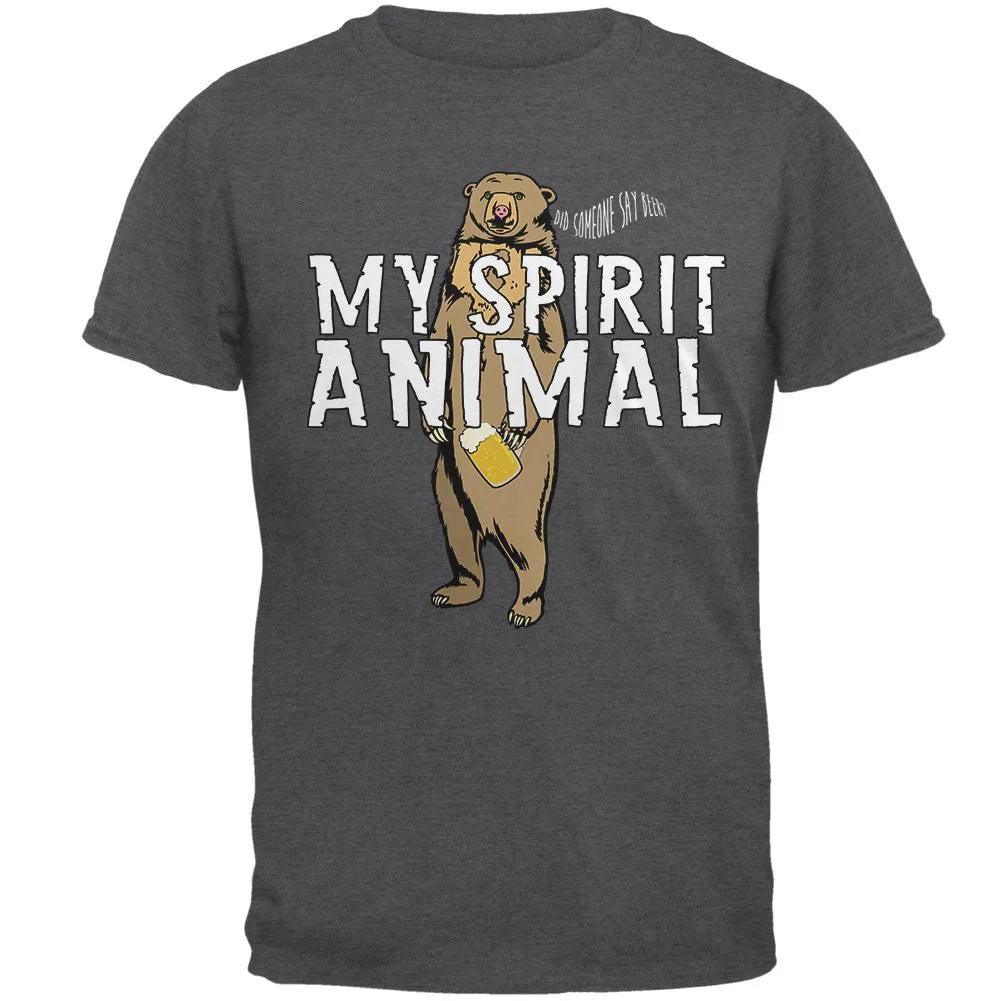 My Spirit Animal Bear Beer Funny Mens T Shirt sold by Old Glory