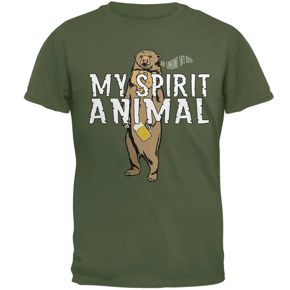 My Spirit Animal Bear Beer Funny Mens T Shirt sold by Old Glory product image thumbnail 2
