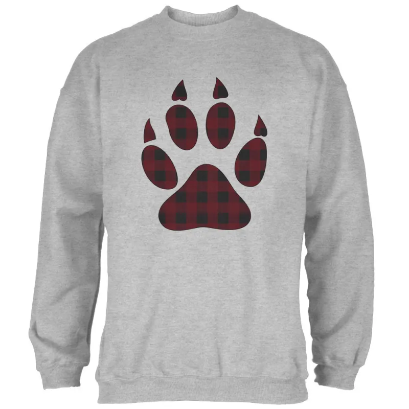 Autumn Buffalo Plaid Bear Claw Paw Mens Sweatshirt sold by Old Glory