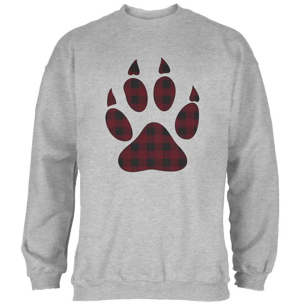 Autumn Buffalo Plaid Bear Claw Paw Mens Sweatshirt sold by Old Glory
