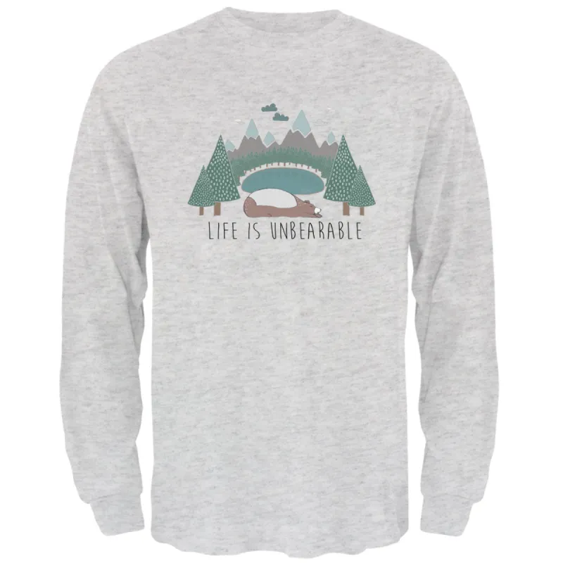 Autumn Life is Unbearable Bear Pun Mens Long Sleeve T Shirt sold by Old Glory